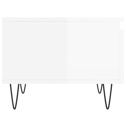 vidaXL Tables basses 2 pcs Blanc brillant 50x46x35 cm Aggloméré