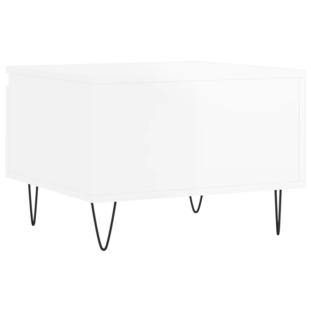 vidaXL Tables basses 2 pcs Blanc brillant 50x46x35 cm Aggloméré