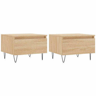 vidaXL Tables basses 2 pcs chêne sonoma 50x46x35 cm bois d'ingénierie