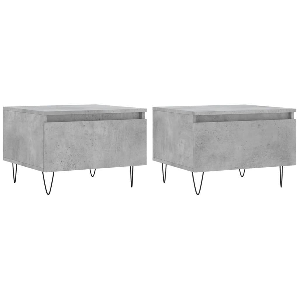 vidaXL Tables basses 2 pcs. Gris béton 50x46x35 cm Bois d'ingénierie
