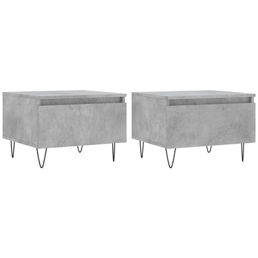vidaXL Tables basses 2 pcs. Gris béton 50x46x35 cm Bois d'ingénierie