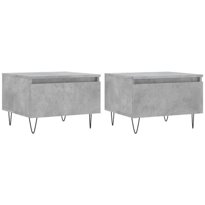 vidaXL Tables basses 2 pcs. Gris béton 50x46x35 cm Bois d'ingénierie