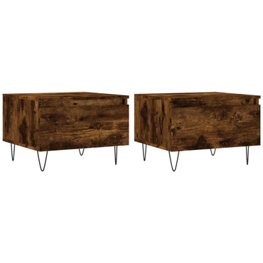 vidaXL Tables basses 2 pcs Chêne fumé 50x46x35 cm Bois d'ingénierie