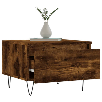 vidaXL Tables basses 2 pcs Chêne fumé 50x46x35 cm Bois d'ingénierie