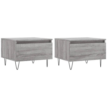 vidaXL Tables basses 2 pcs Gris Sonoma 50x46x35 cm Bois d'ingénierie