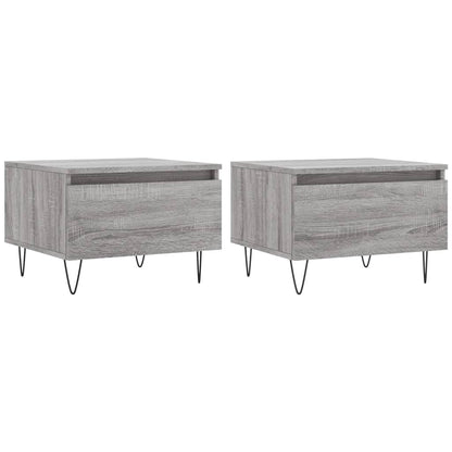 vidaXL Tables basses 2 pcs Gris Sonoma 50x46x35 cm Bois d'ingénierie