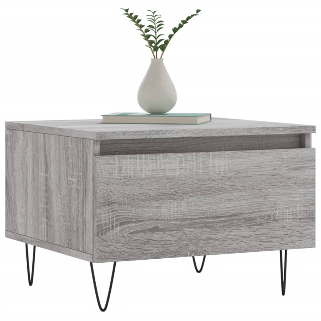 vidaXL Tables basses 2 pcs Gris Sonoma 50x46x35 cm Bois d'ingénierie