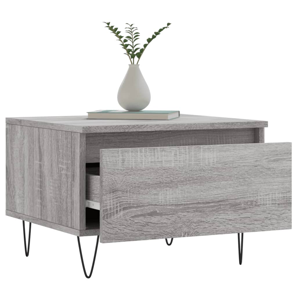 vidaXL Tables basses 2 pcs Gris Sonoma 50x46x35 cm Bois d'ingénierie