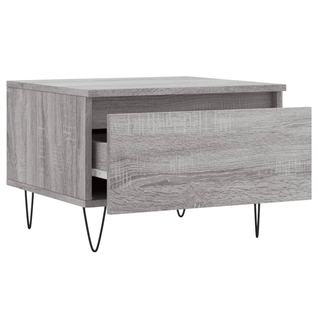 vidaXL Tables basses 2 pcs Gris Sonoma 50x46x35 cm Bois d'ingénierie