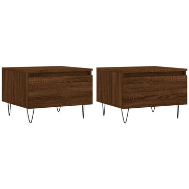 vidaXL Tables basses 2 pcs Aspect chêne marron 50x46x35 cm Bois d'ingénierie
