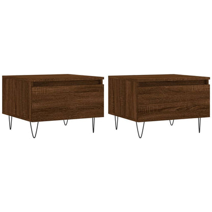 vidaXL Tables basses 2 pcs Aspect chêne marron 50x46x35 cm Bois d'ingénierie
