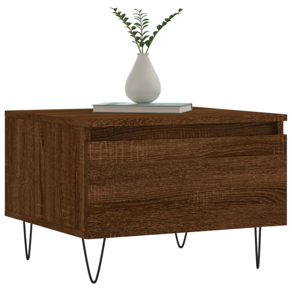 vidaXL Tables basses 2 pcs Aspect chêne marron 50x46x35 cm Bois d'ingénierie