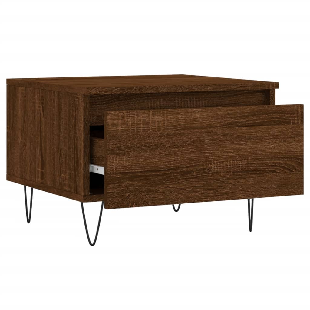 vidaXL Tables basses 2 pcs Aspect chêne marron 50x46x35 cm Bois d'ingénierie