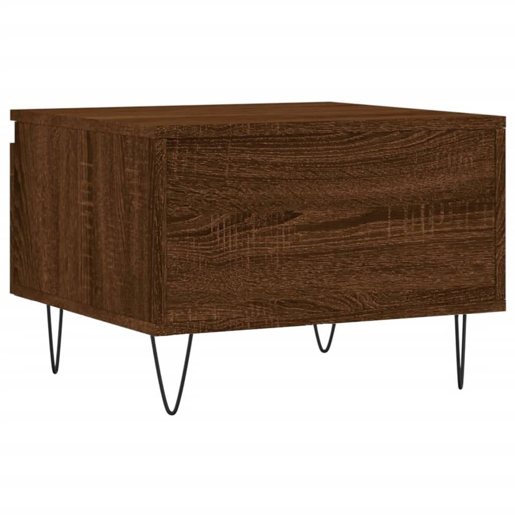 vidaXL Tables basses 2 pcs Aspect chêne marron 50x46x35 cm Bois d'ingénierie