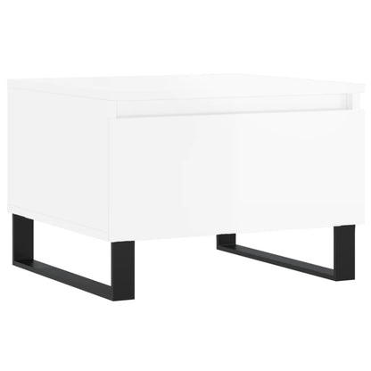 vidaXL Tables basses 2 pcs Blanc brillant 50x46x35 cm Aggloméré