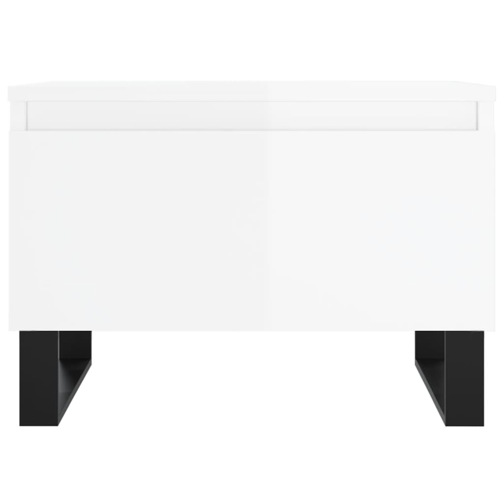 vidaXL Tables basses 2 pcs Blanc brillant 50x46x35 cm Aggloméré