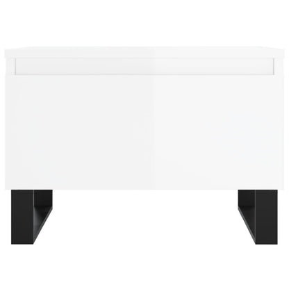 vidaXL Tables basses 2 pcs Blanc brillant 50x46x35 cm Aggloméré