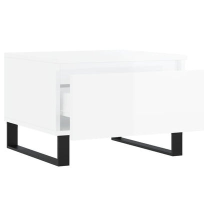 vidaXL Tables basses 2 pcs Blanc brillant 50x46x35 cm Aggloméré