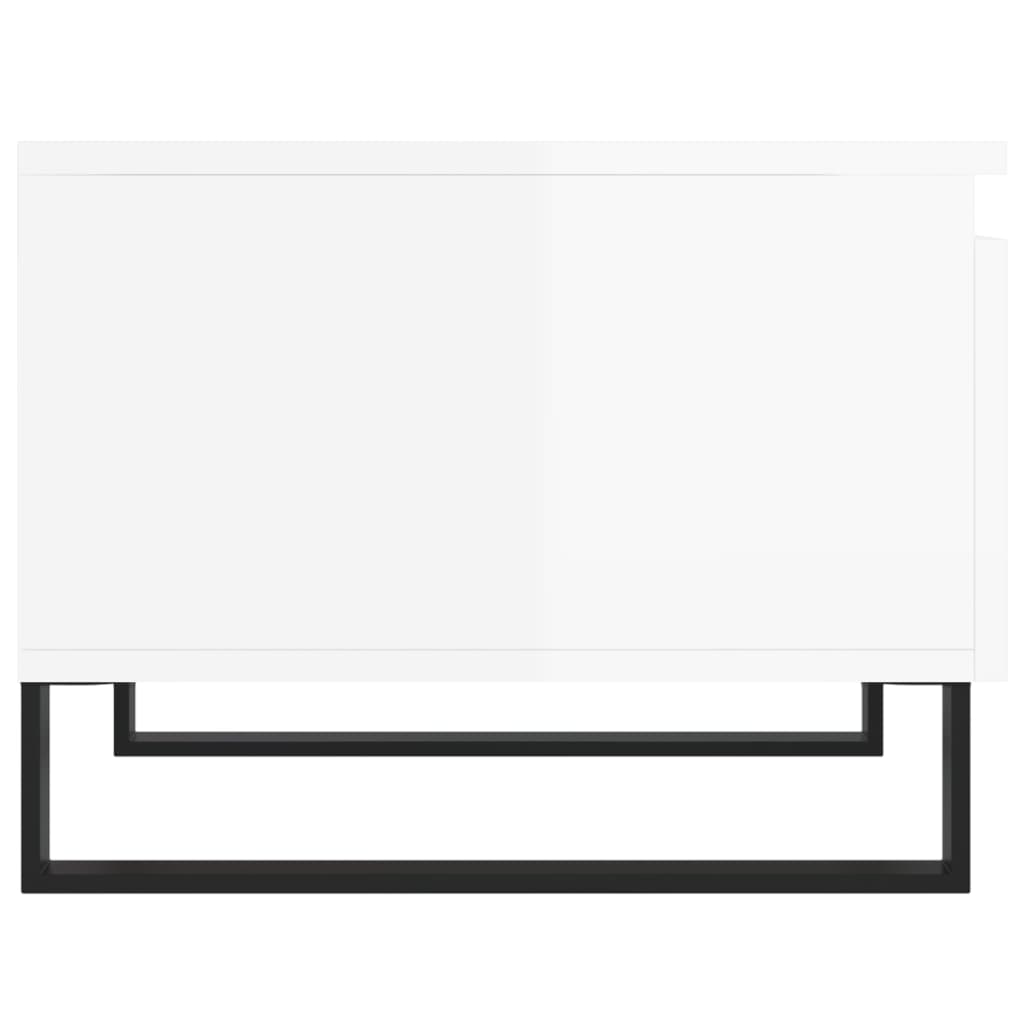 vidaXL Tables basses 2 pcs Blanc brillant 50x46x35 cm Aggloméré