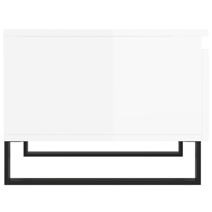vidaXL Tables basses 2 pcs Blanc brillant 50x46x35 cm Aggloméré
