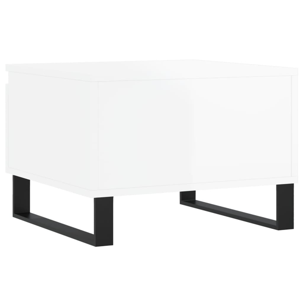 vidaXL Tables basses 2 pcs Blanc brillant 50x46x35 cm Aggloméré