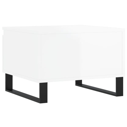 vidaXL Tables basses 2 pcs Blanc brillant 50x46x35 cm Aggloméré