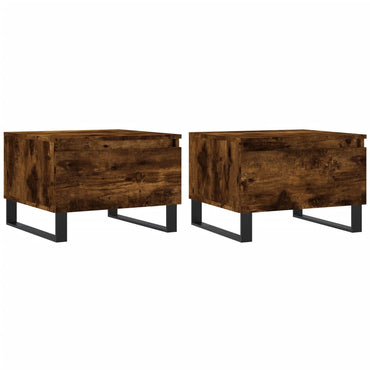 vidaXL Tables basses 2 pcs Chêne fumé 50x46x35 cm Bois d'ingénierie