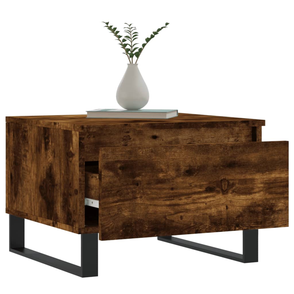 vidaXL Tables basses 2 pcs Chêne fumé 50x46x35 cm Bois d'ingénierie