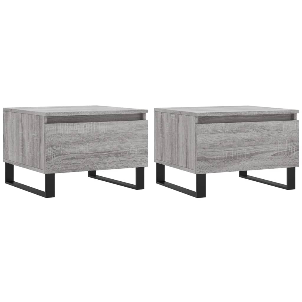 vidaXL Tables basses 2 pcs Gris Sonoma 50x46x35 cm Bois d'ingénierie