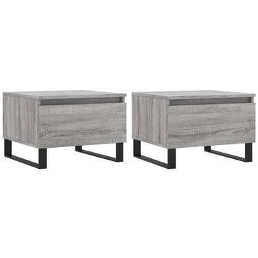 vidaXL Tables basses 2 pcs Gris Sonoma 50x46x35 cm Bois d'ingénierie