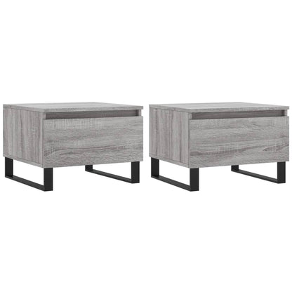 vidaXL Tables basses 2 pcs Gris Sonoma 50x46x35 cm Bois d'ingénierie