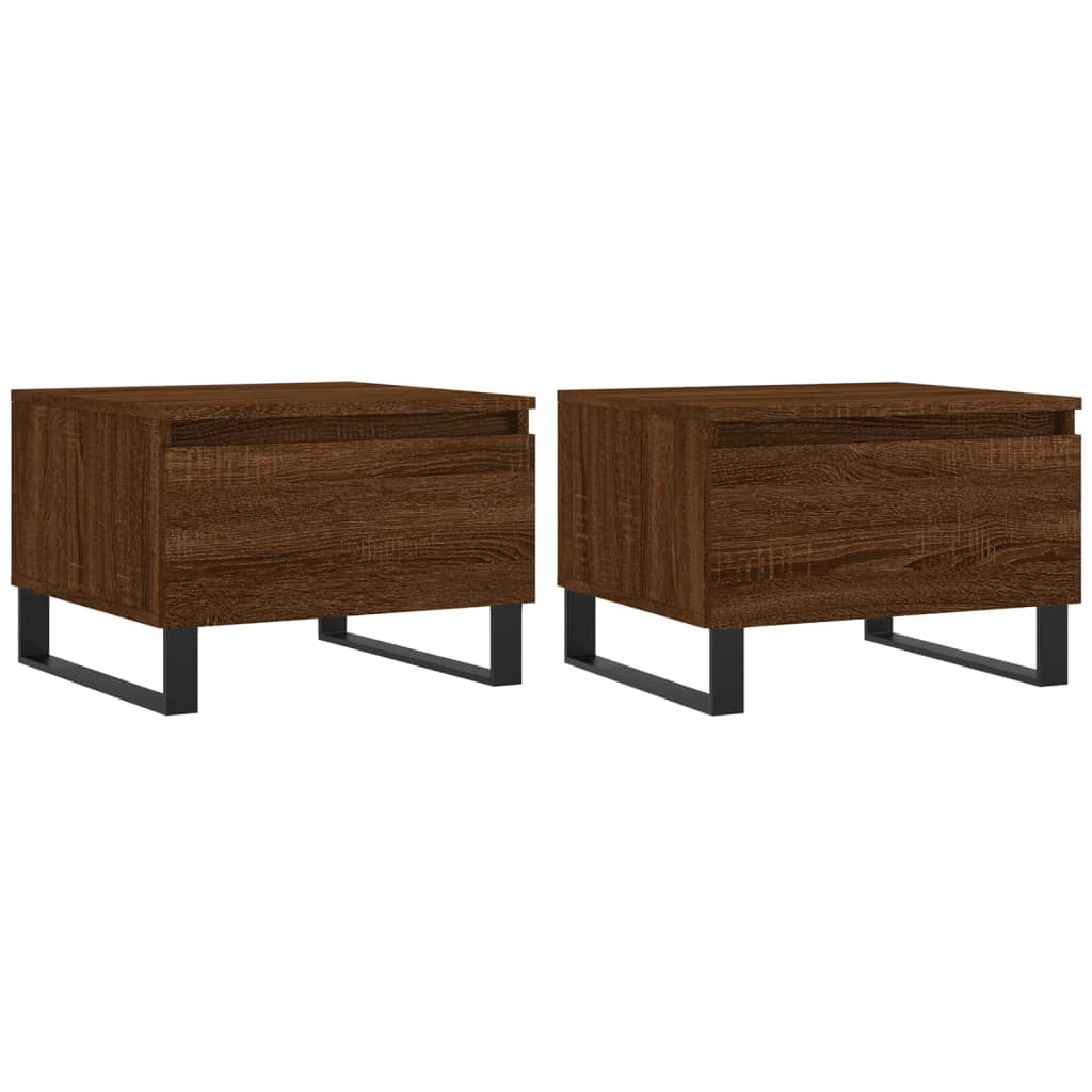 vidaXL Tables basses 2 pcs Aspect chêne marron 50x46x35 cm Bois d'ingénierie
