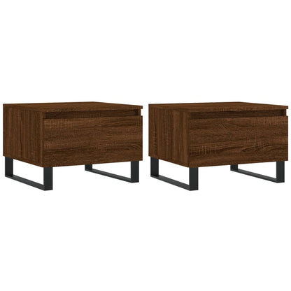 vidaXL Tables basses 2 pcs Aspect chêne marron 50x46x35 cm Bois d'ingénierie