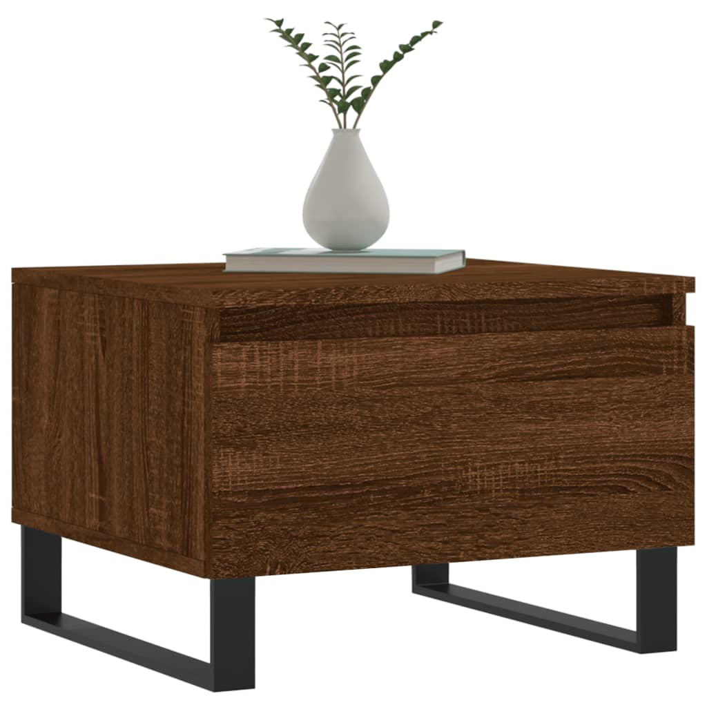 vidaXL Tables basses 2 pcs Aspect chêne marron 50x46x35 cm Bois d'ingénierie