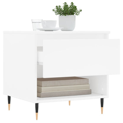 vidaXL Table basse Blanc 50x46x50 cm Bois d'ingénierie