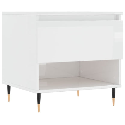 vidaXL Table basse blanc brillant 50x46x50 cm Aggloméré
