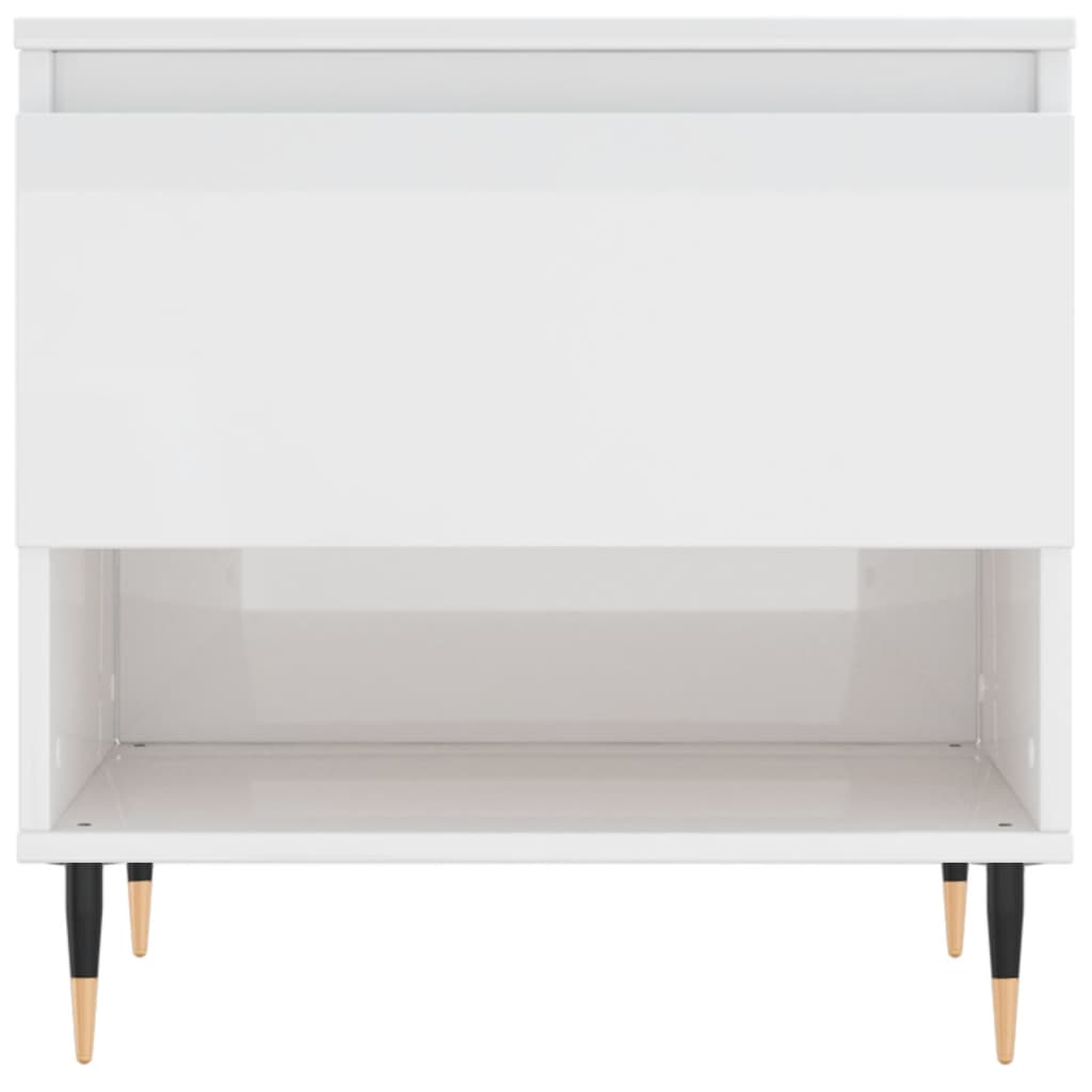 vidaXL Table basse blanc brillant 50x46x50 cm Aggloméré