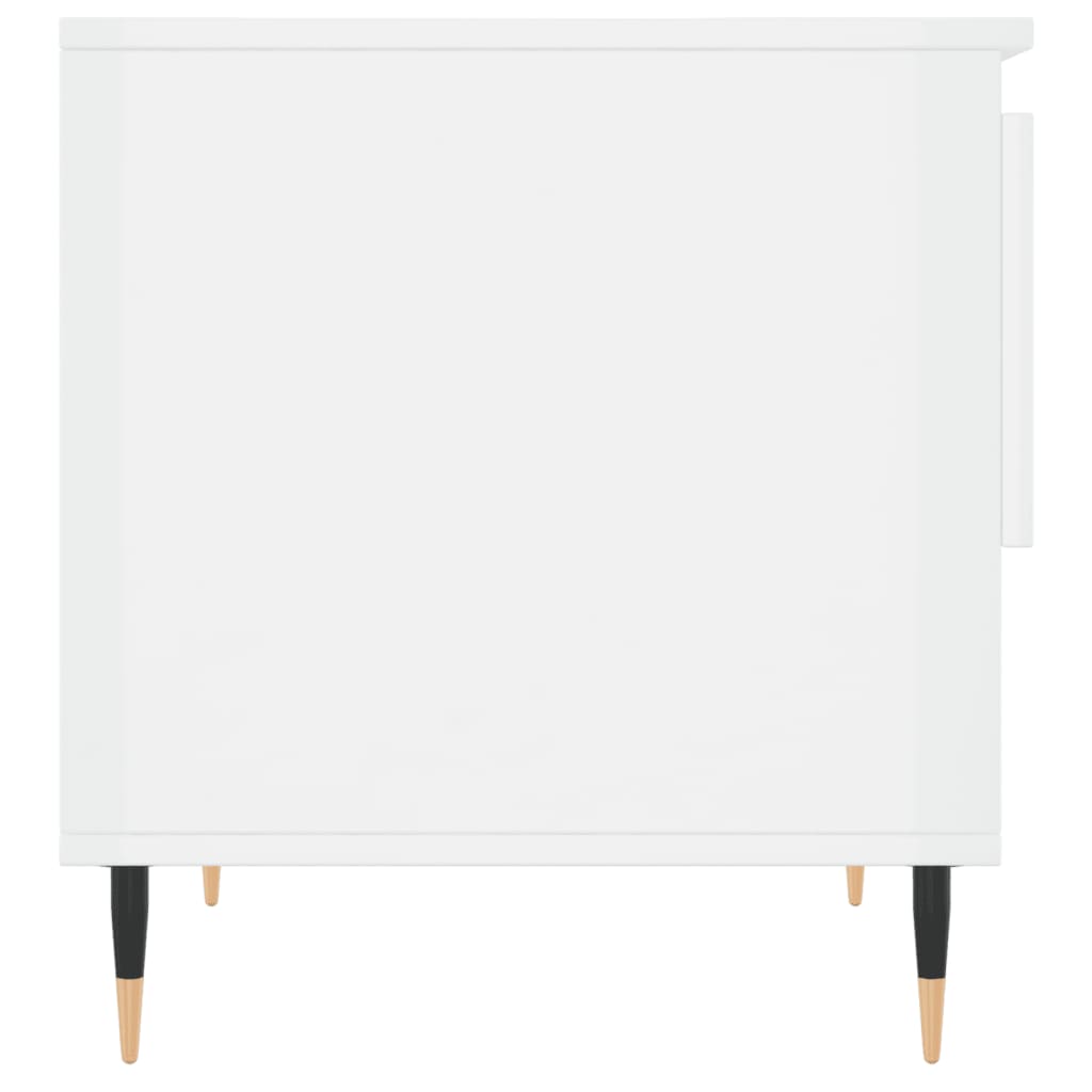 vidaXL Table basse blanc brillant 50x46x50 cm Aggloméré