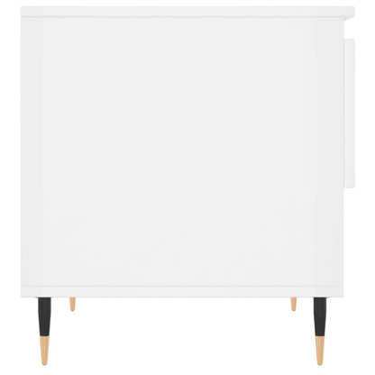 vidaXL Table basse blanc brillant 50x46x50 cm Aggloméré
