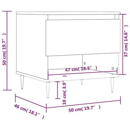vidaXL Table basse blanc brillant 50x46x50 cm Aggloméré