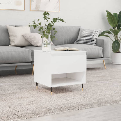 vidaXL Table basse blanc brillant 50x46x50 cm Aggloméré