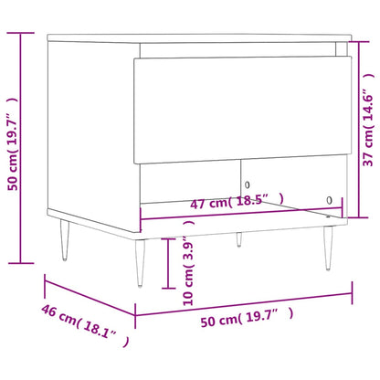 vidaXL Tables basses 2 pcs Blanc brillant 50x46x50 cm Bois d'ingénierie