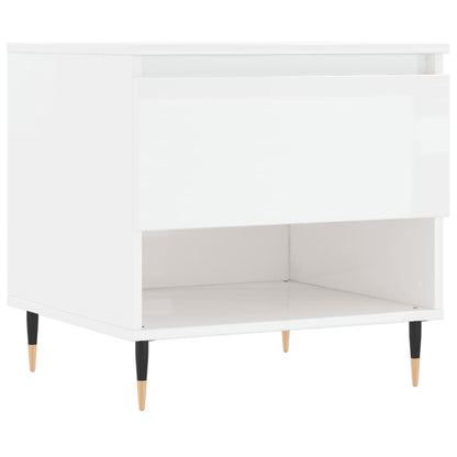 vidaXL Tables basses 2 pcs Blanc brillant 50x46x50 cm Bois d'ingénierie