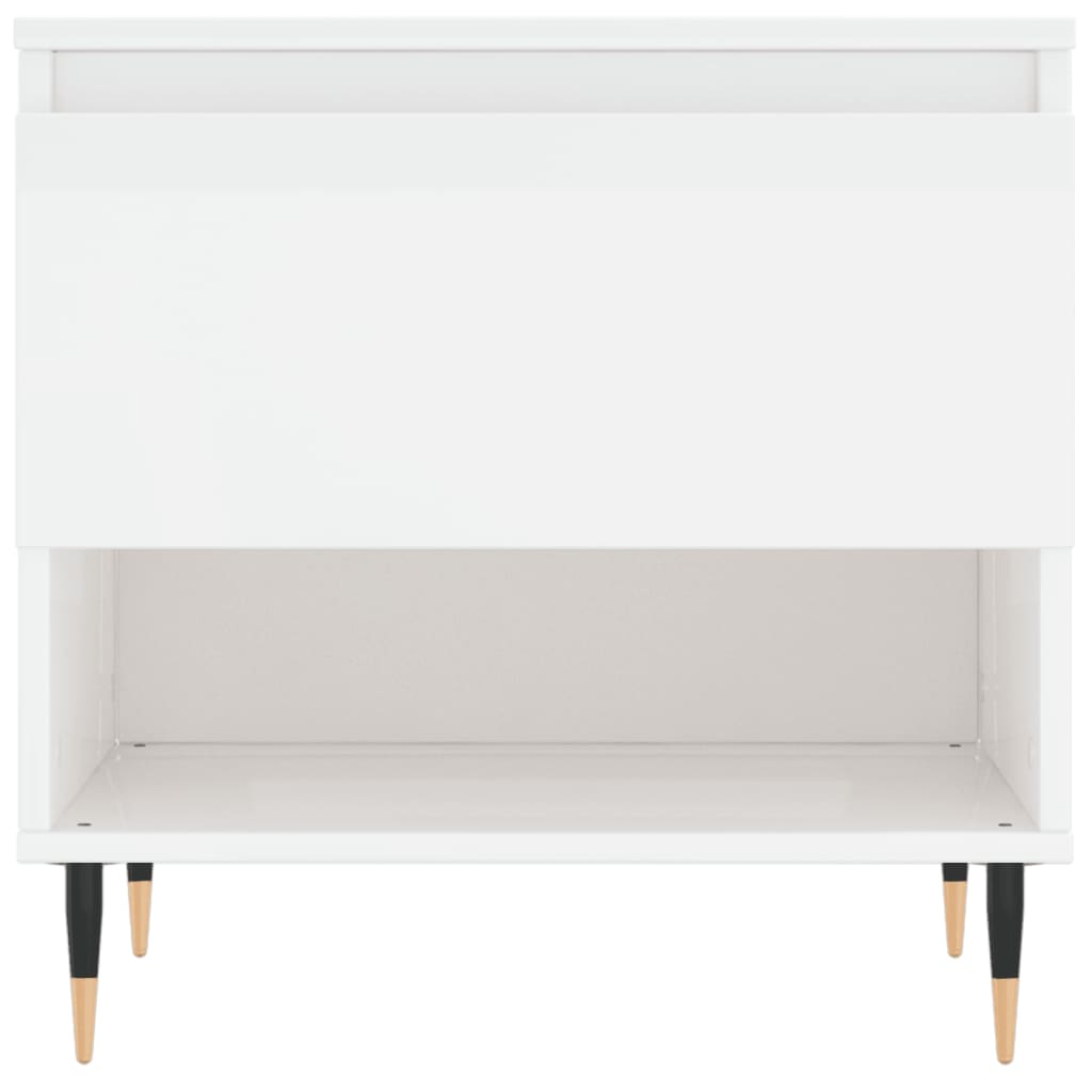 vidaXL Tables basses 2 pcs Blanc brillant 50x46x50 cm Bois d'ingénierie