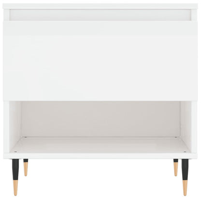 vidaXL Tables basses 2 pcs Blanc brillant 50x46x50 cm Bois d'ingénierie