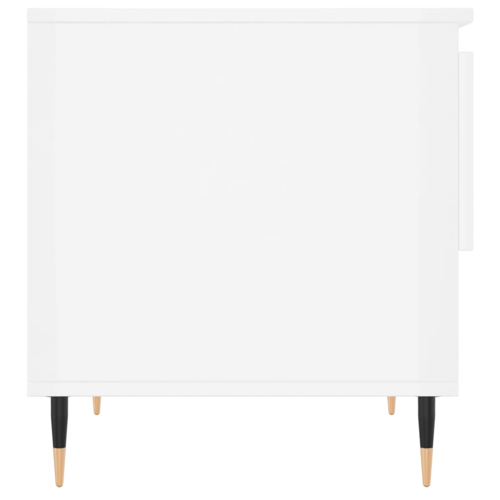 vidaXL Tables basses 2 pcs Blanc brillant 50x46x50 cm Bois d'ingénierie