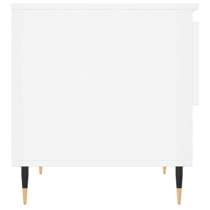 vidaXL Tables basses 2 pcs Blanc brillant 50x46x50 cm Bois d'ingénierie