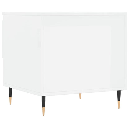 vidaXL Tables basses 2 pcs Blanc brillant 50x46x50 cm Bois d'ingénierie