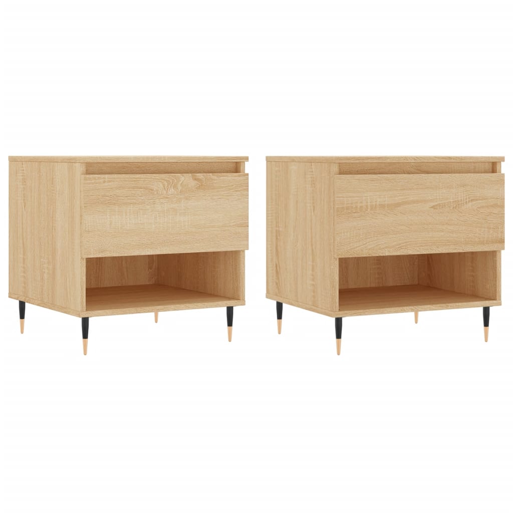 vidaXL Tables basses 2 pcs Chêne sonoma 50x46x50 cm Bois d'ingénierie