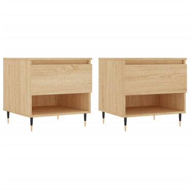 vidaXL Tables basses 2 pcs Chêne sonoma 50x46x50 cm Bois d'ingénierie